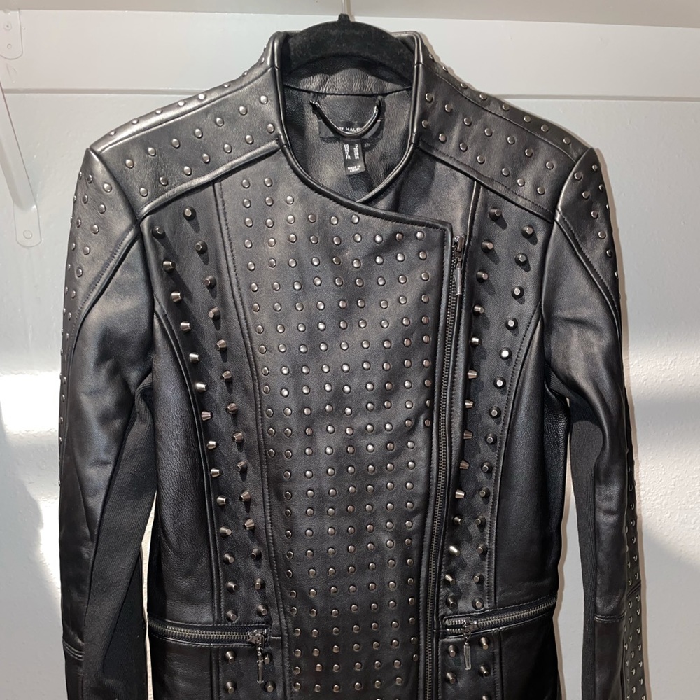 H for Halston, leather jacket. Size 0